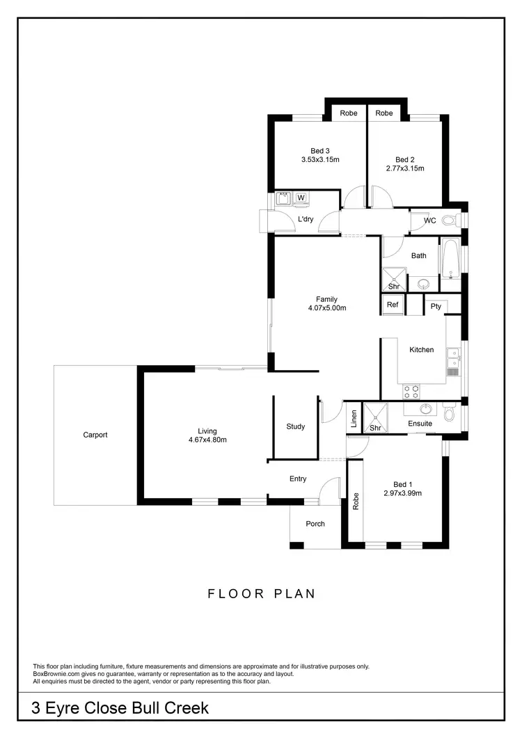 Floorplan of Homely house listing, 3 Eyre Close, Bull Creek WA 6149