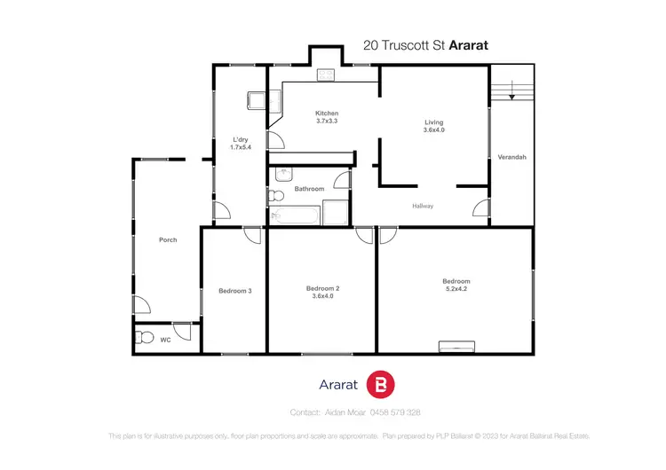 Floorplan of Homely house listing, 20 Truscott Street, Ararat VIC 3377