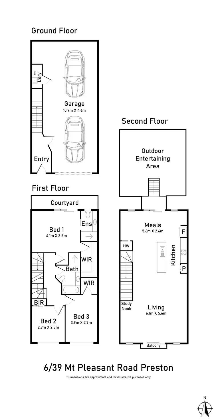 Floorplan of Homely townhouse listing, 6/39 Mt Pleasant Road, Preston VIC 3072
