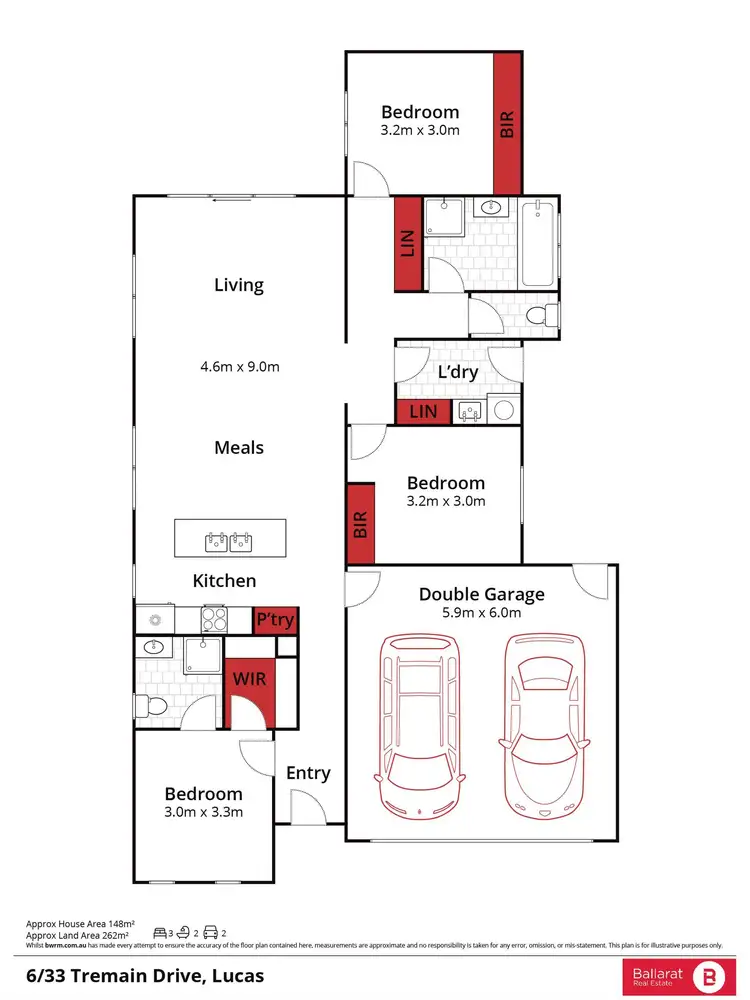 Floorplan of Homely house listing, 6/33 Tremain Drive, Lucas VIC 3350