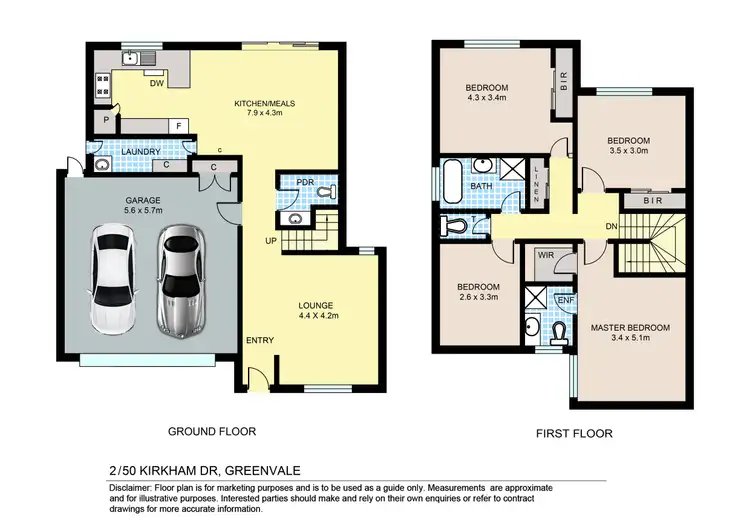 Floorplan of Homely townhouse listing, 2/50 Kirkham Drive, Greenvale VIC 3059
