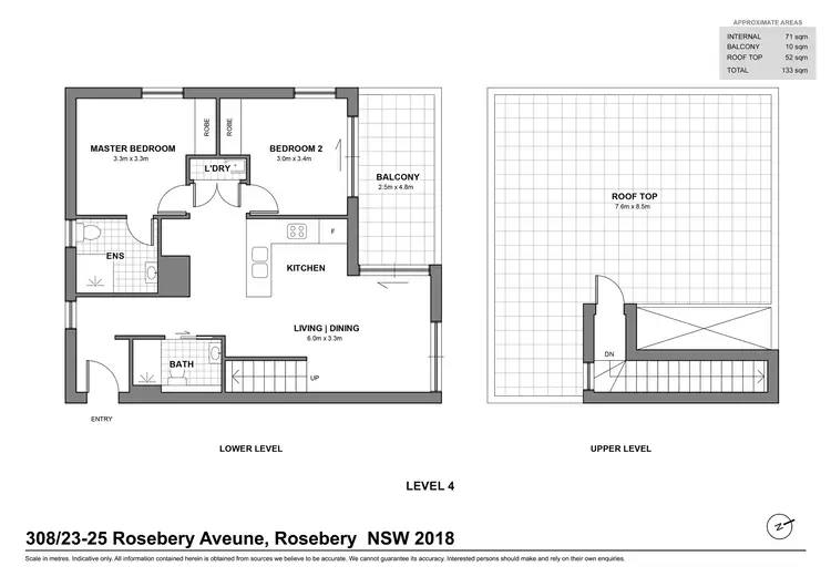 Floorplan of Homely apartment listing, 308/23-25 Rosebery Avenue, Rosebery NSW 2018