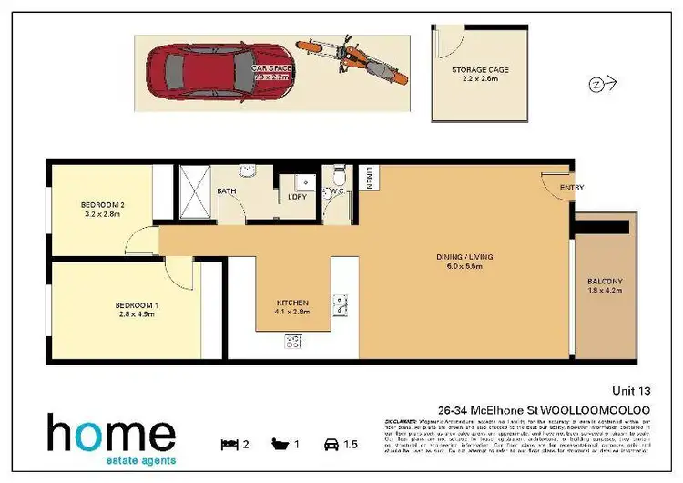 Floorplan of Homely unit listing, 13/26-34 Mcelhone Street, Woolloomooloo NSW 2011