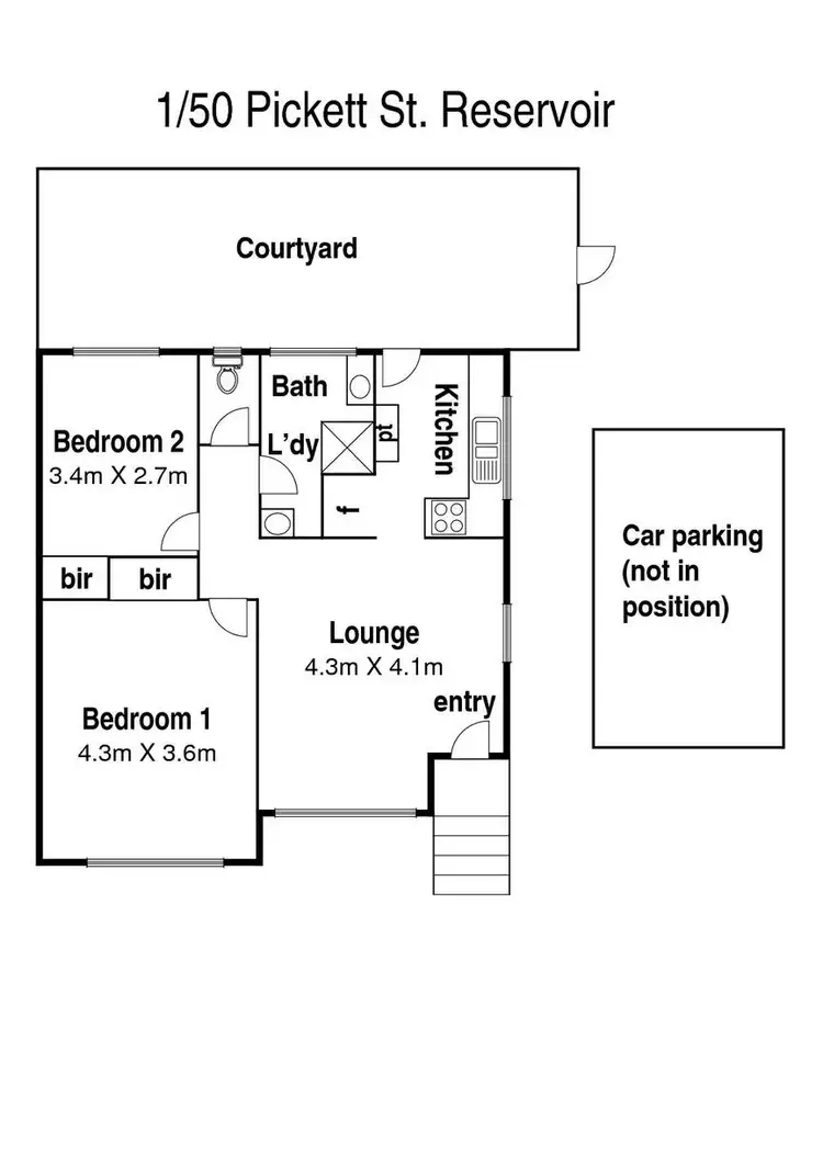 Floorplan of Homely unit listing, 1/50 Pickett Street, Reservoir VIC 3073