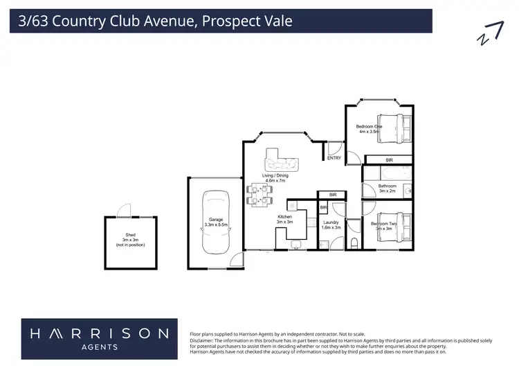 Floorplan of Homely unit listing, 3/63 Country Club Avenue, Prospect Vale TAS 7250