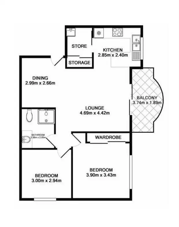 Floorplan of Homely unit listing, 23/29 Park Road, Corrimal NSW 2518