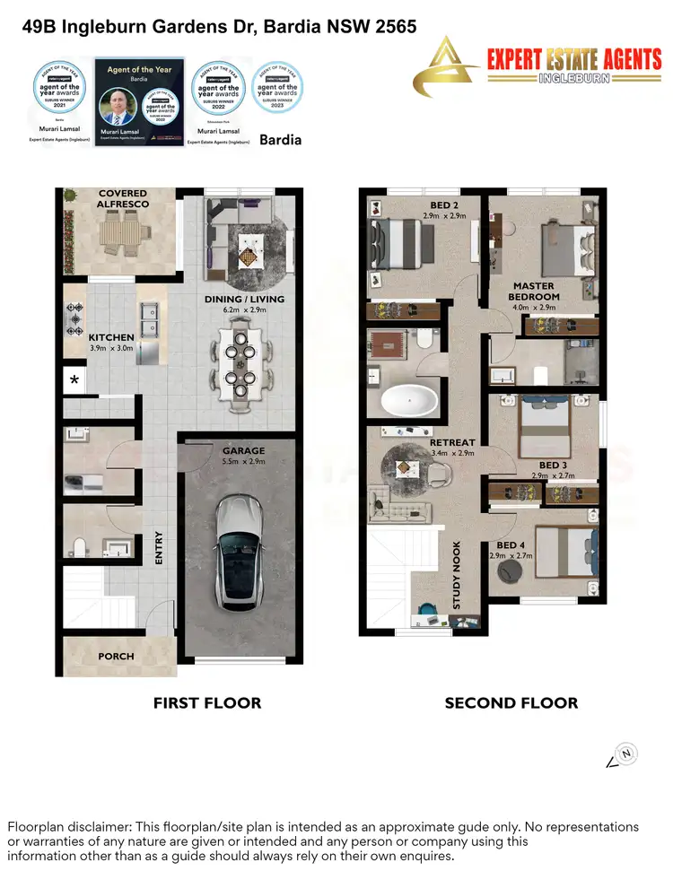 Floorplan of Homely semi-detached listing, 49B Ingleburn Gardens Drive, Bardia NSW 2565