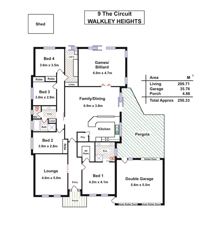 Floorplan of Homely house listing, 9 The Circuit, Walkley Heights SA 5098