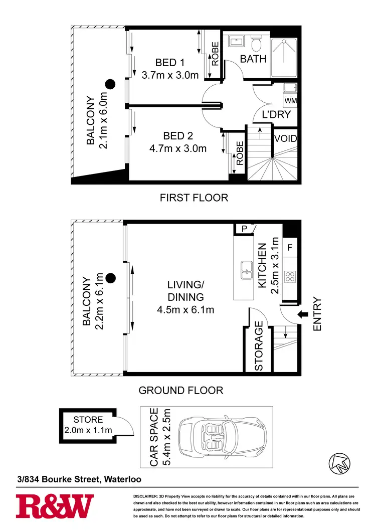 Floorplan of Homely apartment listing, 3/834 Bourke Street, Waterloo NSW 2017