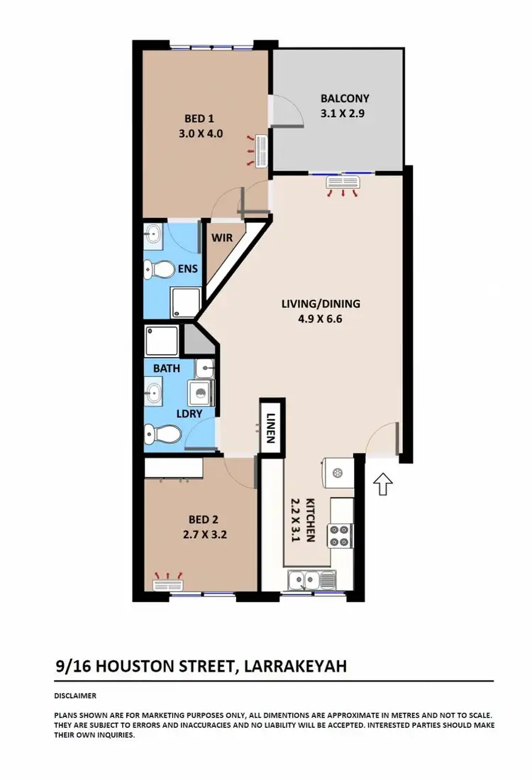 Floorplan of Homely unit listing, 9/16 Houston Street, Larrakeyah NT 820