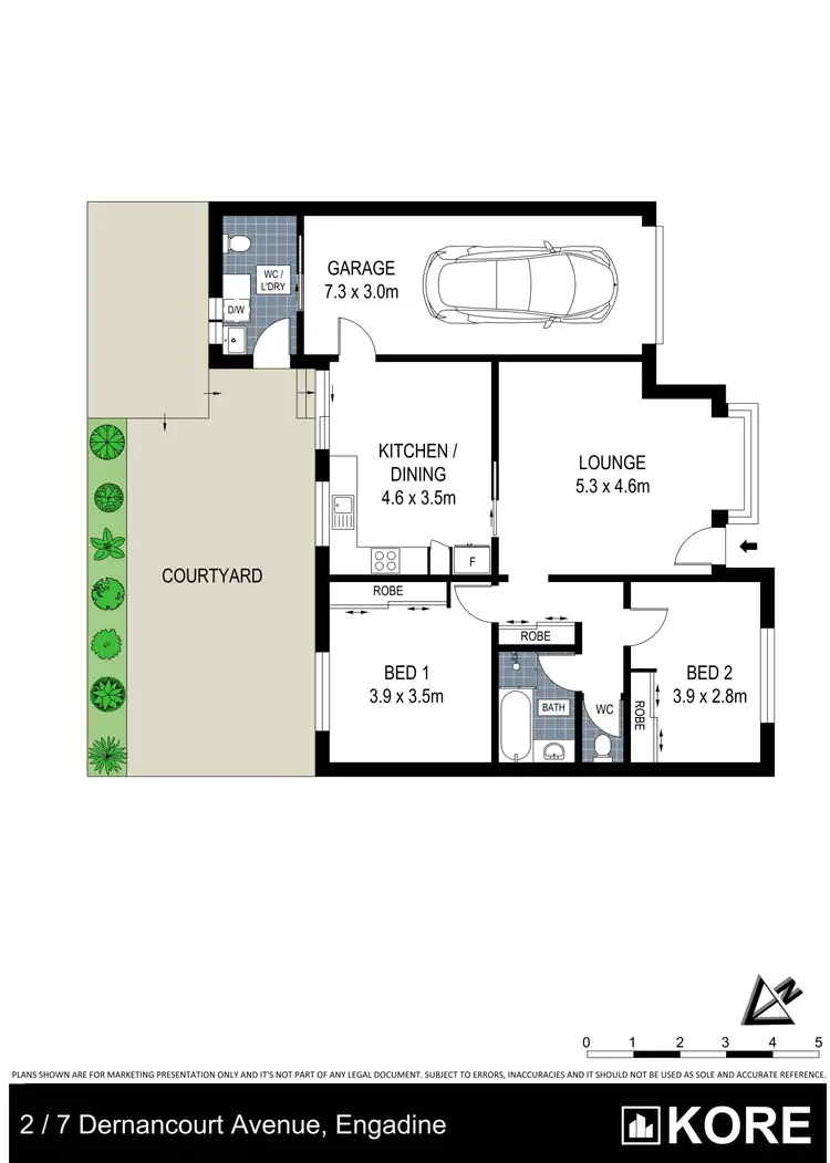 Floorplan of Homely villa listing, 2/7 Dernancourt Avenue, Engadine NSW 2233