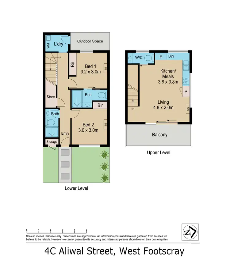 Floorplan of Homely townhouse listing, 4 Aliwal Street, West Footscray VIC 3012