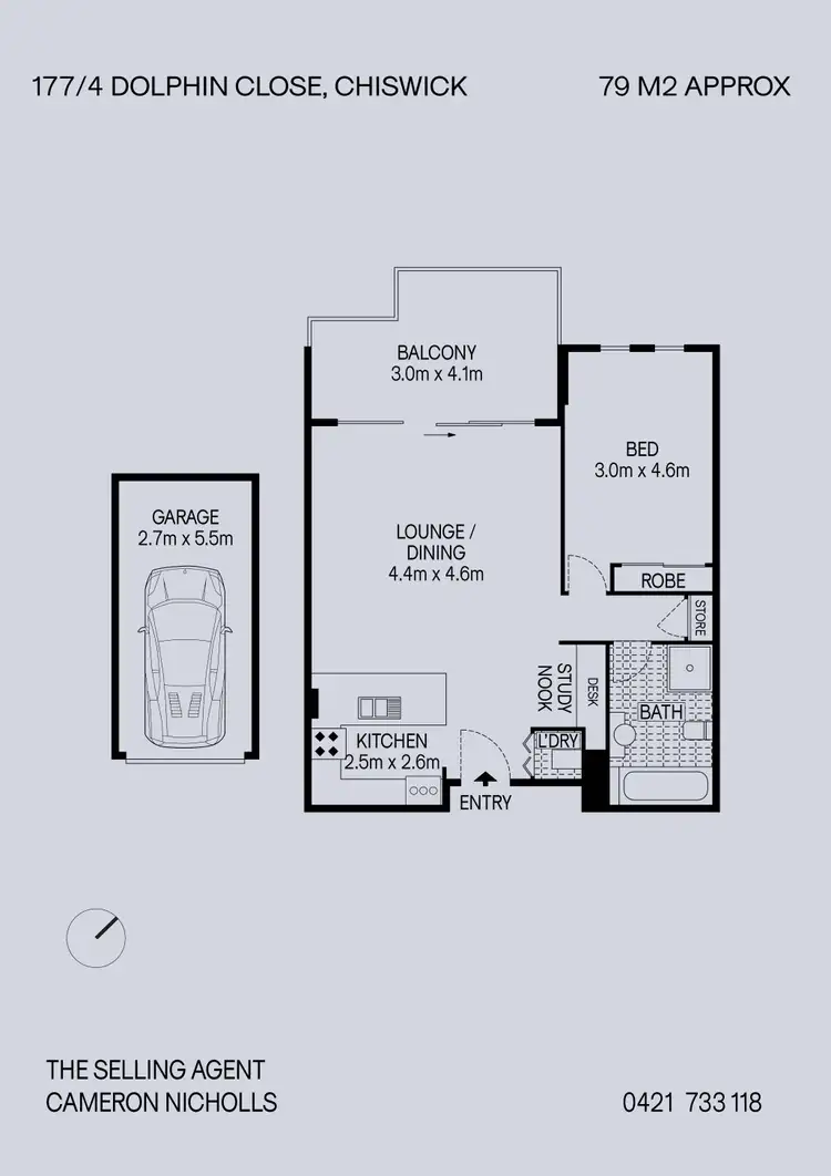 Floorplan of Homely apartment listing, 177/4 Dolphin Close, Chiswick NSW 2046