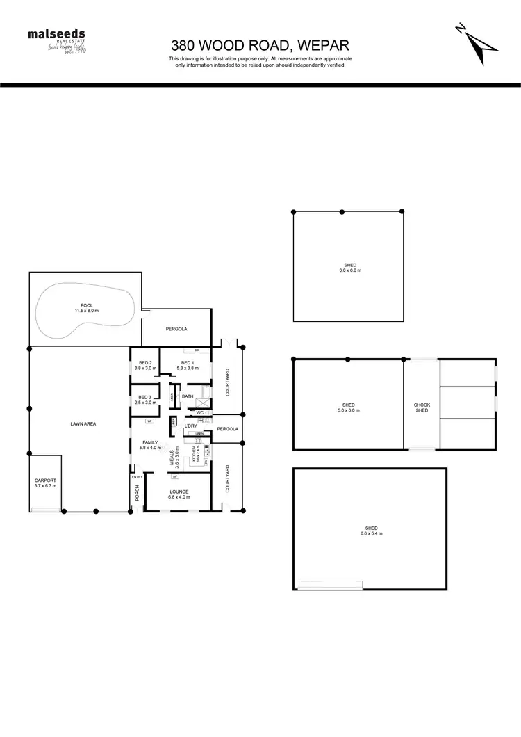 Floorplan of Homely house listing, 323 Wood Road, Wepar SA 5278
