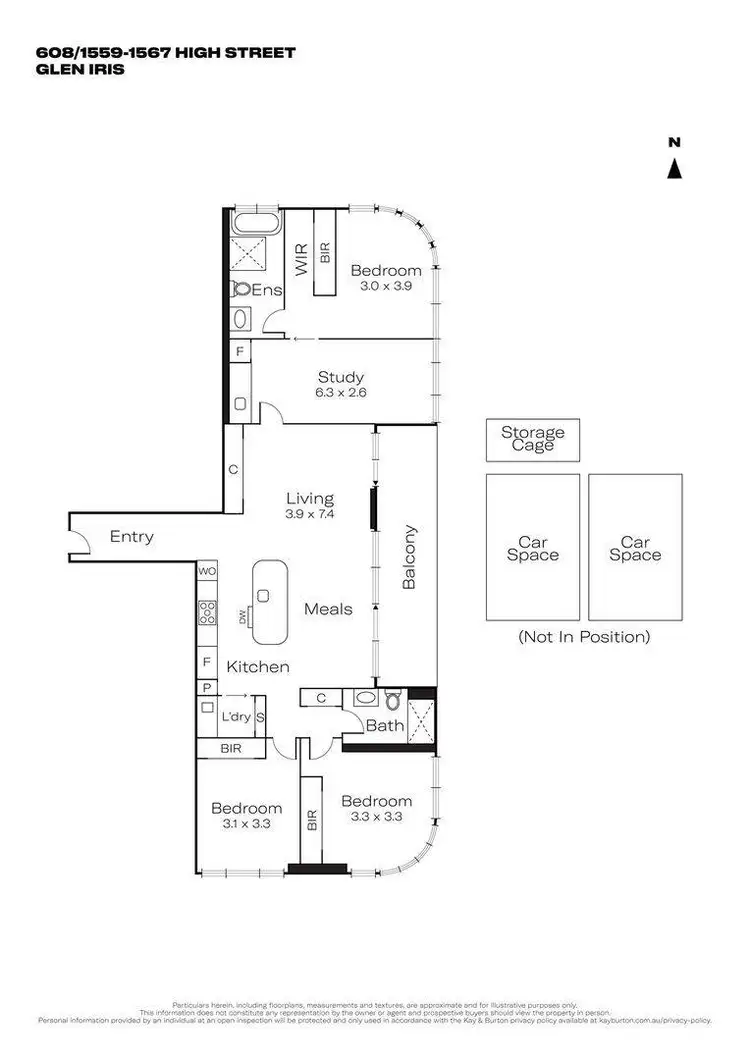 Floorplan of Homely apartment listing, 608/1559-1567 High Street, Glen Iris VIC 3146