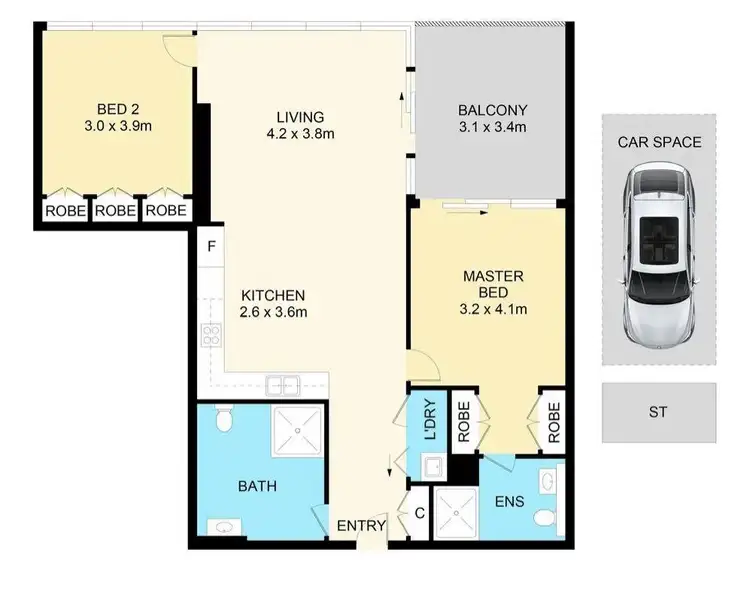 Floorplan of Homely apartment listing, Level 34/3405/88A Christie Street, St Leonards NSW 2065