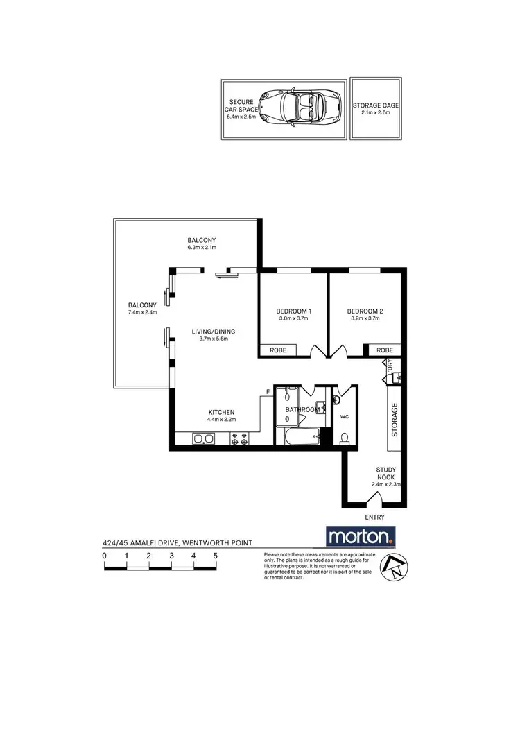 Floorplan of Homely apartment listing, 424/45 Amalfi Drive, Wentworth Point NSW 2127