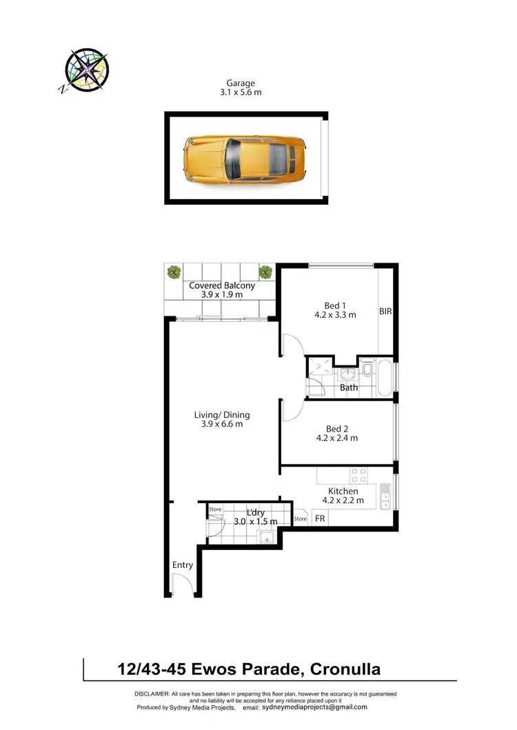 Floorplan of Homely apartment listing, 12/43-45 Ewos Parade, Cronulla NSW 2230