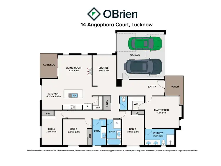 Floorplan of Homely house listing, 14 Angophora Court, Lucknow VIC 3875