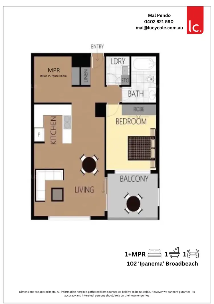 Floorplan of Homely apartment listing, 102/2865 Gold Coast Highway, Surfers Paradise QLD 4217
