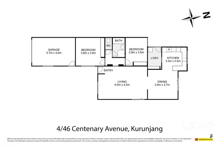 Floorplan of Homely unit listing, 4/46 Centenary Avenue, Kurunjang VIC 3337