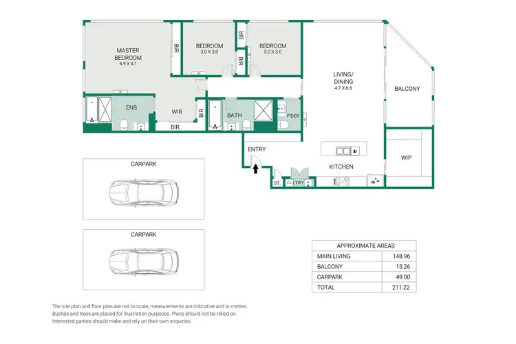 Floorplan of Homely unit listing, 405/44 Ryrie Street, Geelong VIC 3220