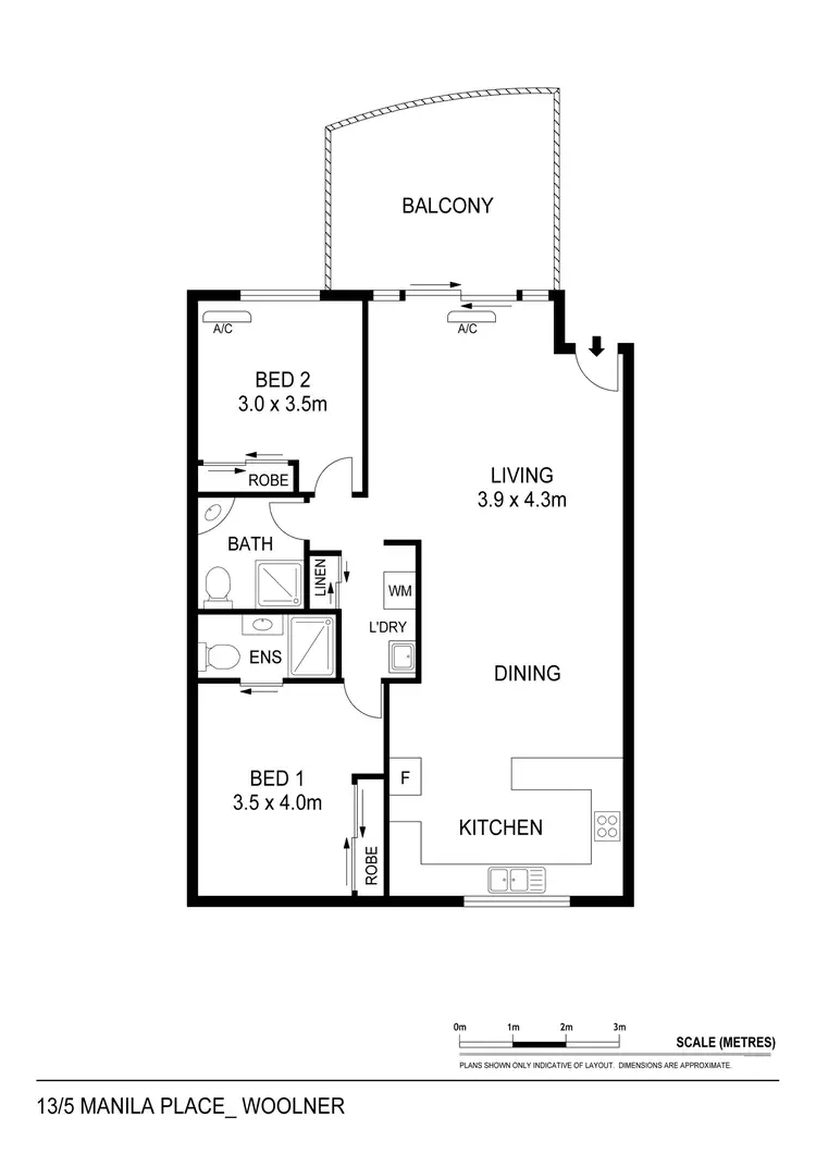 Floorplan of Homely unit listing, 13/5 Manila Place, Woolner NT 820