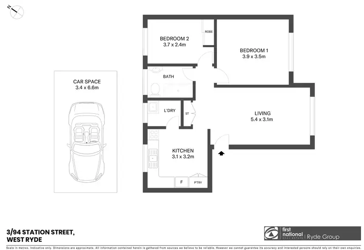 Floorplan of Homely apartment listing, 3/94 Station Street, West Ryde NSW 2114