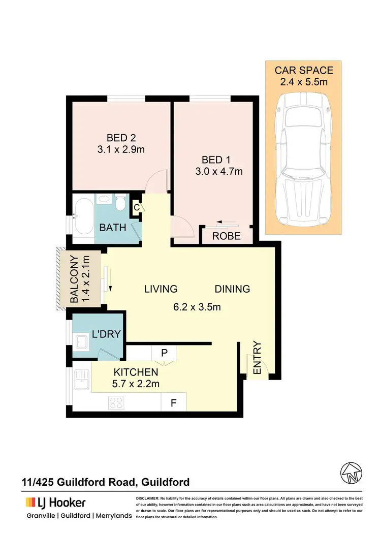 Floorplan of Homely unit listing, 11/425 Guildford Road, Guildford NSW 2161