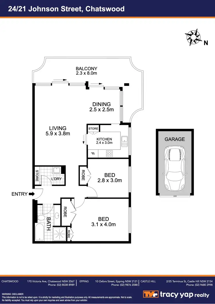 Floorplan of Homely apartment listing, 24/21 Johnson Street, Chatswood NSW 2067