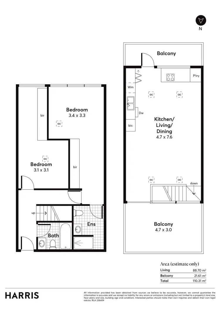 Floorplan of Homely apartment listing, 2/11 French Street, Adelaide SA 5000