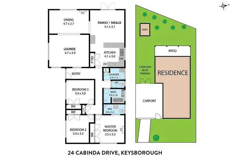 Floorplan of Homely house listing, 24 Cabinda Drive, Keysborough VIC 3173