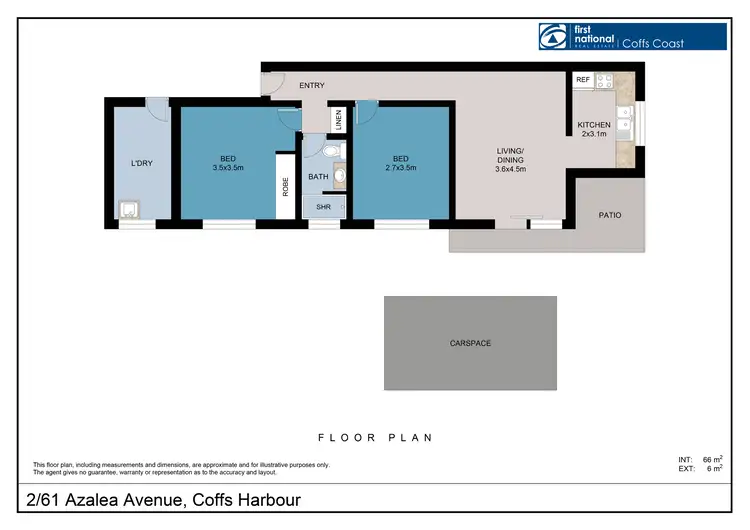 Floorplan of Homely unit listing, 2/61 Azalea Avenue, Coffs Harbour NSW 2450