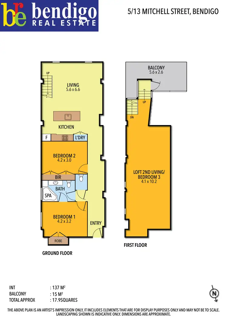 Floorplan of Homely townhouse listing, 5/13 Mitchell Street, Bendigo VIC 3550