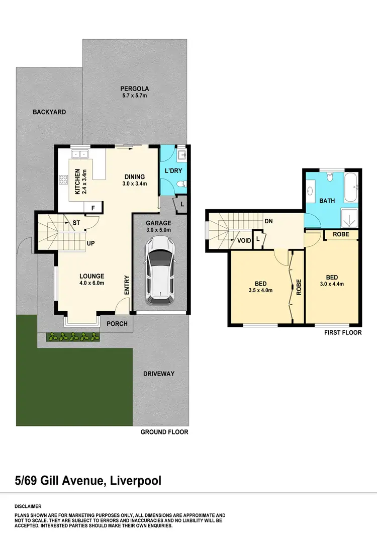 Floorplan of Homely townhouse listing, 5/69 Gill Avenue, Liverpool NSW 2170