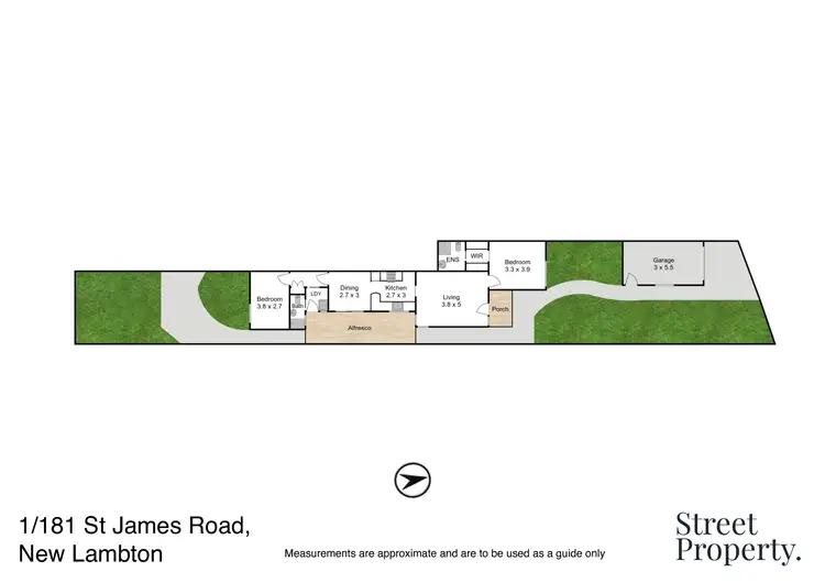 Floorplan of Homely villa listing, 1/181 St James Road, New Lambton NSW 2305