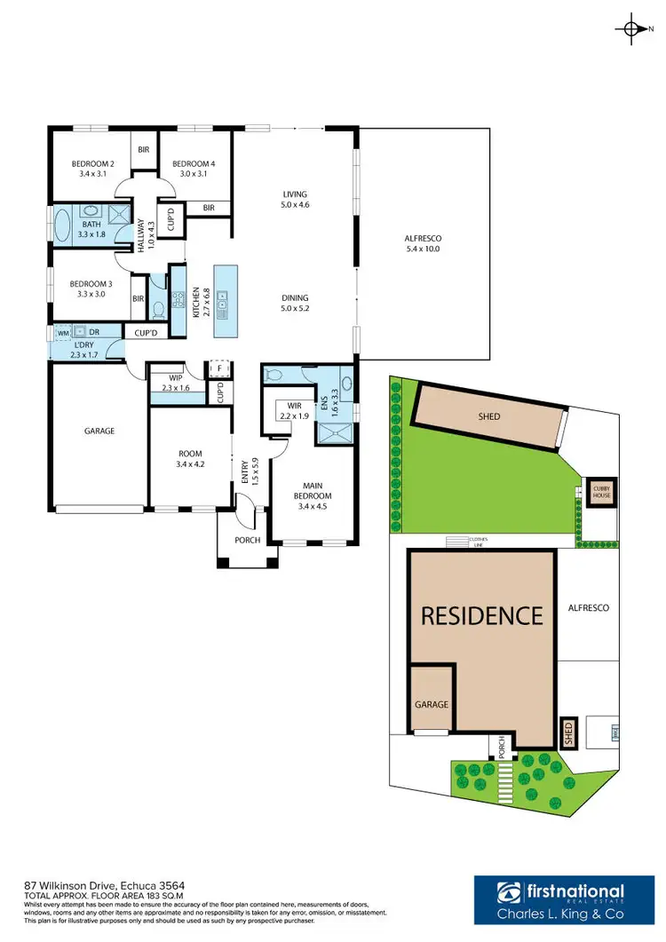Floorplan of Homely house listing, 87 Wilkinson Drive, Echuca VIC 3564