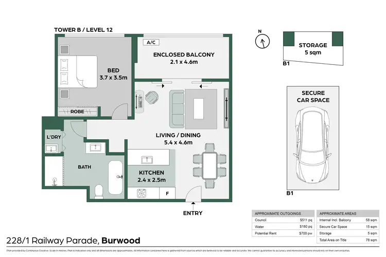 Floorplan of Homely apartment listing, 228/1 Railway Parade, Burwood NSW 2134
