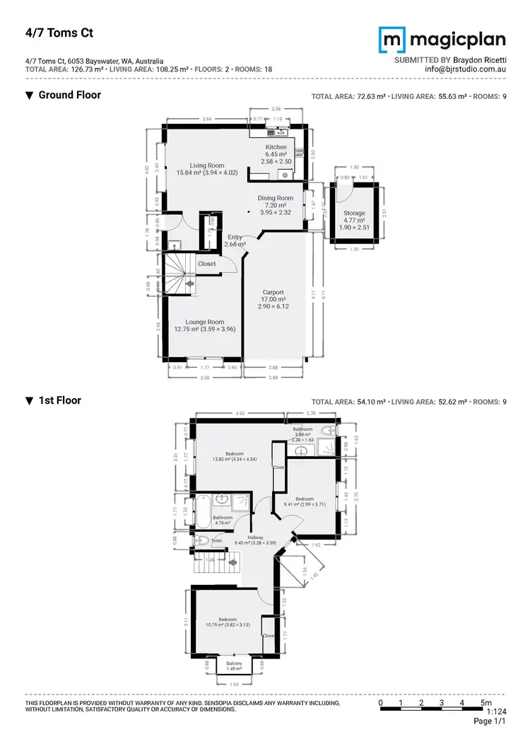 Floorplan of Homely townhouse listing, 4/7 Toms Court, Bayswater WA 6053