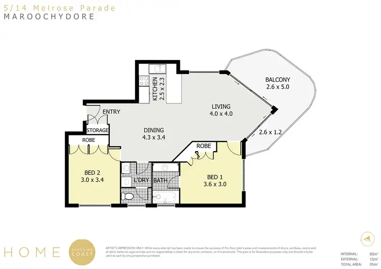 Floorplan of Homely unit listing, 5/14 Melrose Parade, Maroochydore QLD 4558