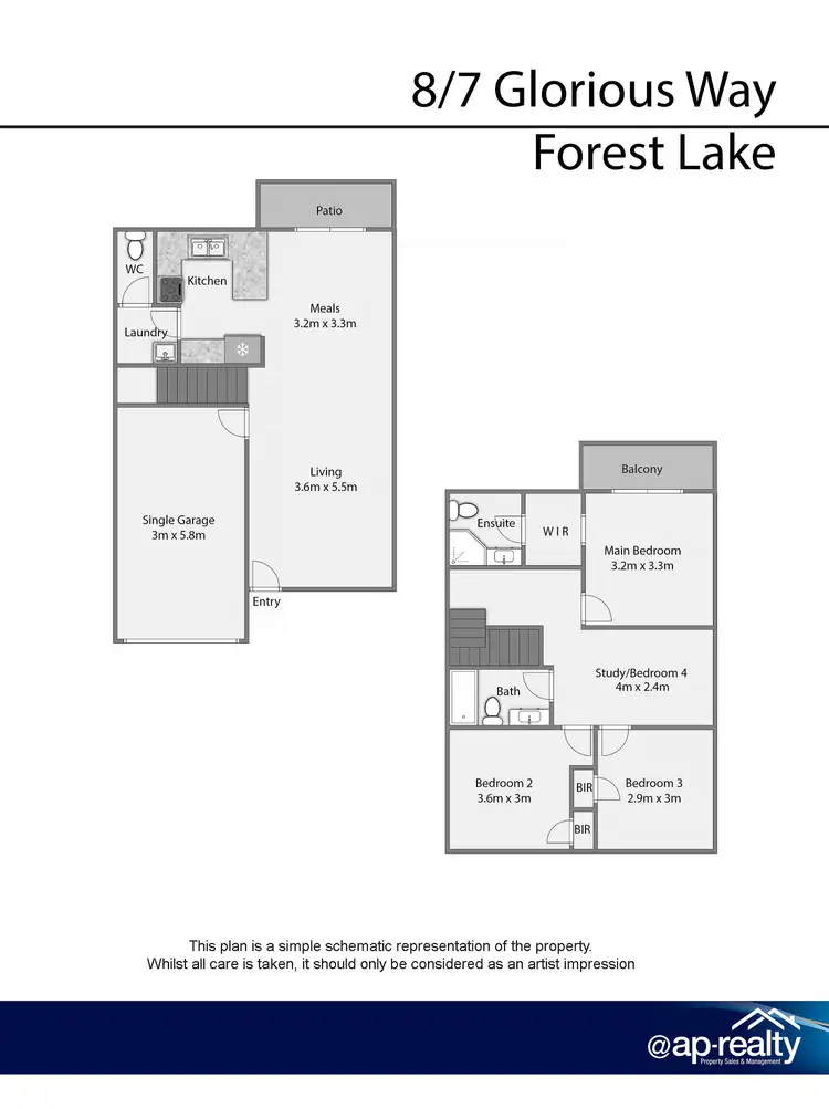 Floorplan of Homely townhouse listing, 8/7 Glorious Way, Forest Lake QLD 4078