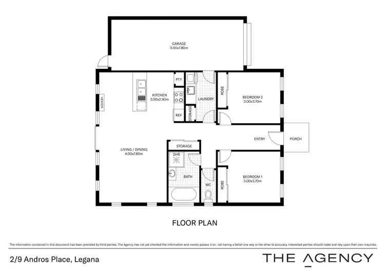 Floorplan of Homely unit listing, 2/9 Andros Place, Legana TAS 7277