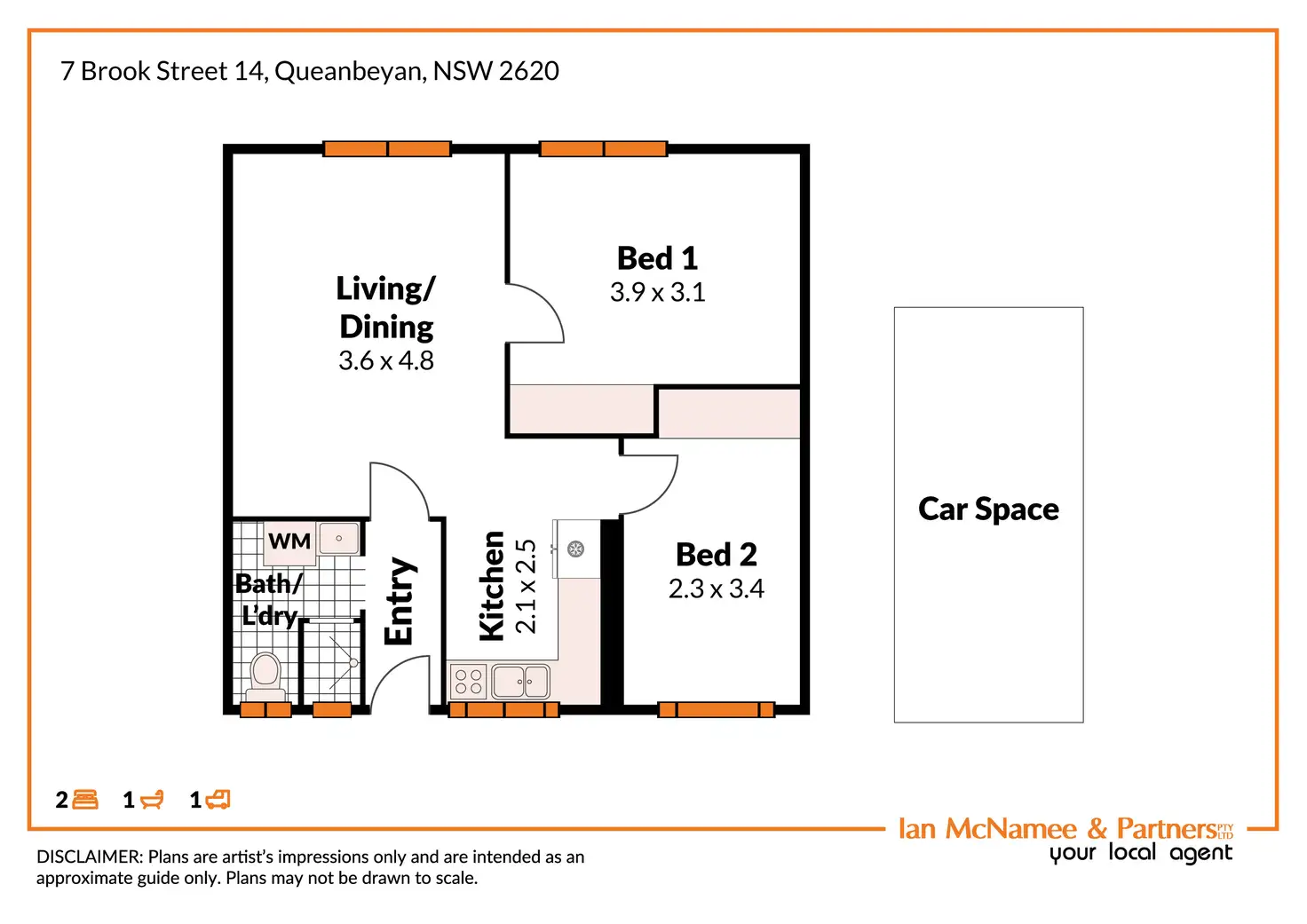 Floorplan of Homely unit listing, 14/7 Brook Street, Queanbeyan NSW 2620