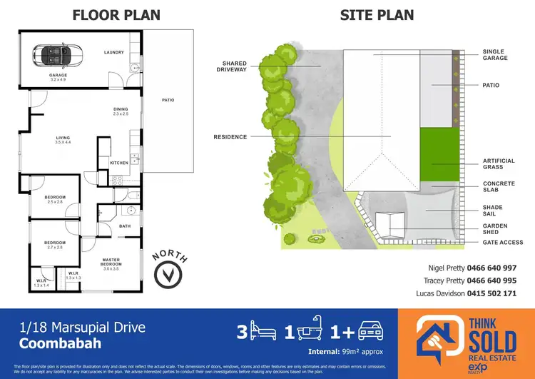 Floorplan of Homely semi-detached listing, 1/18 Marsupial Drive, Coombabah QLD 4216