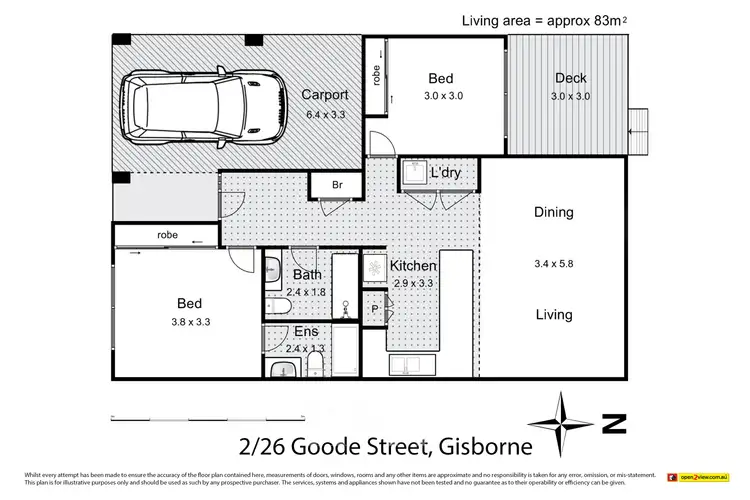 Floorplan of Homely unit listing, 2/26 Goode Street, Gisborne VIC 3437