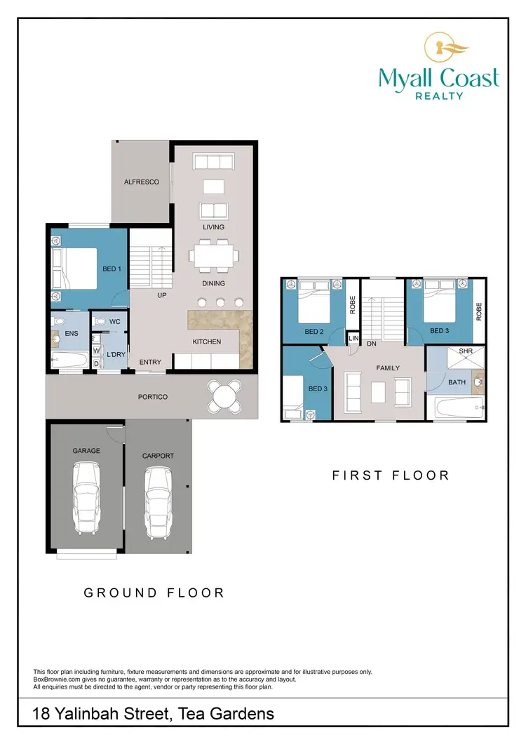 Floorplan of Homely townhouse listing, 18 Yalinbah Street, Tea Gardens NSW 2324