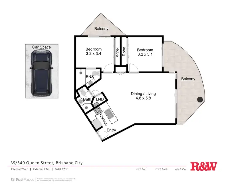 Floorplan of Homely apartment listing, 39/540 Queen Street, Brisbane City QLD 4000