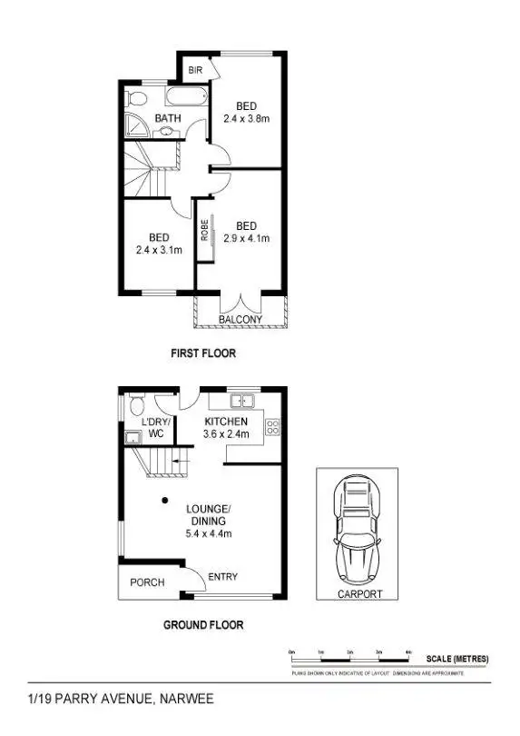 Floorplan of Homely townhouse listing, 1/19 Parry Avenue, Narwee NSW 2209