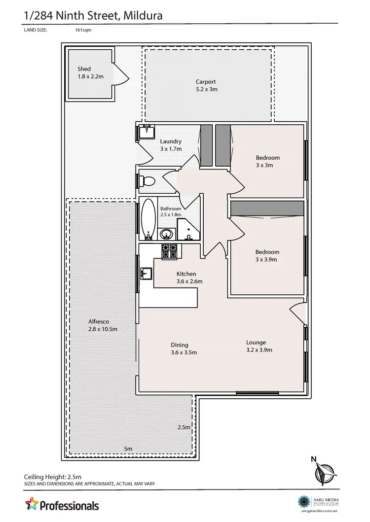 Floorplan of Homely unit listing, 1/284 Ninth Street, Mildura VIC 3500