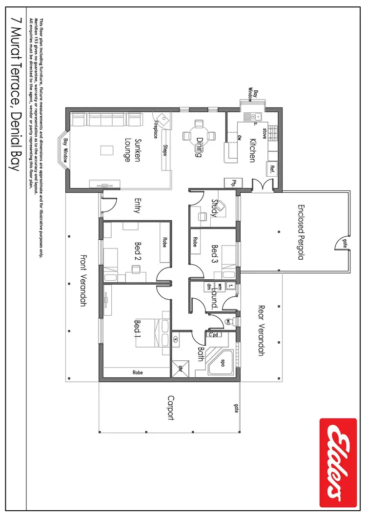 Floorplan of Homely house listing, 7 Murat Terrace, Denial Bay SA 5690